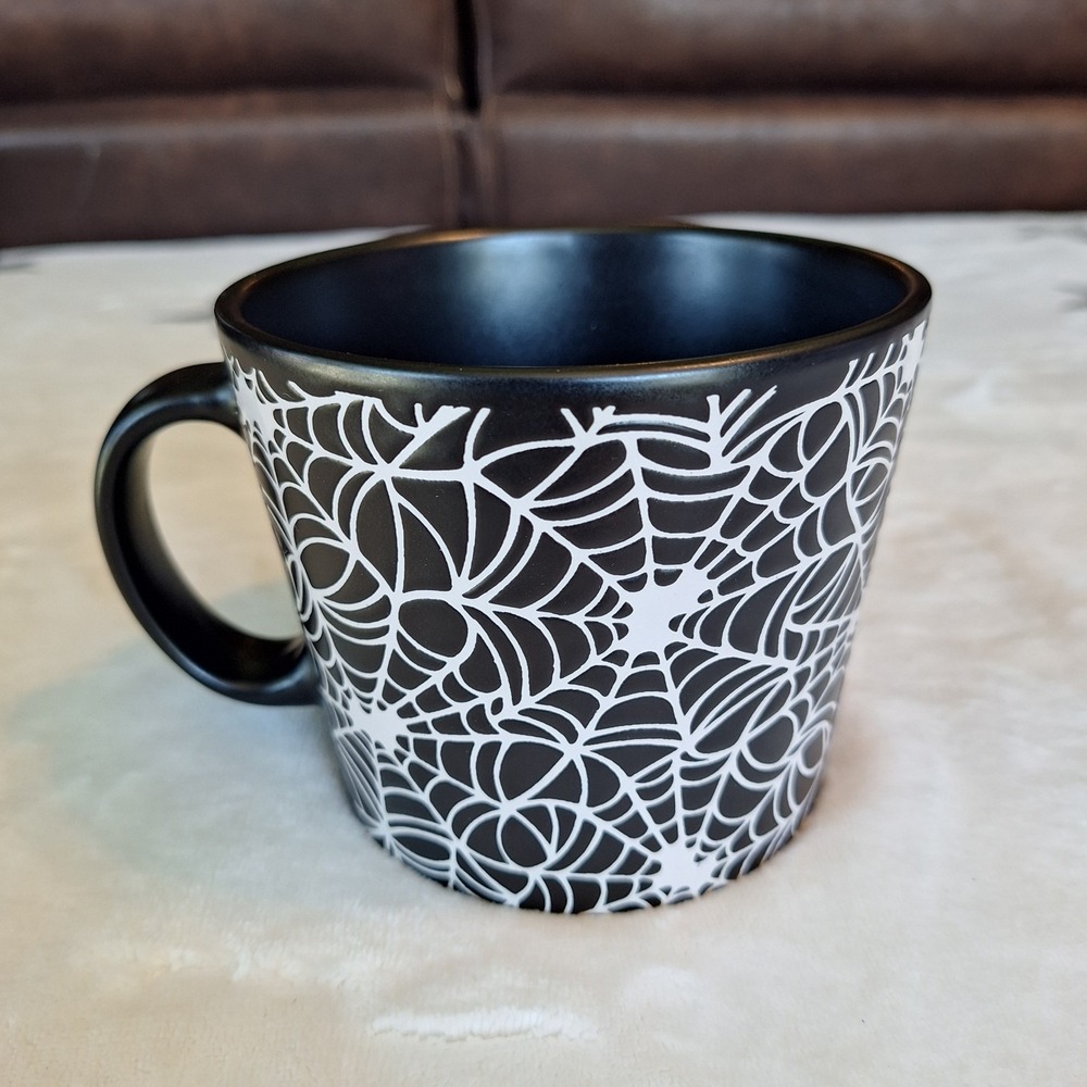 Boston Warehouse Souper Mug Coffee Tea Large Spiderweb Halloween Missing Lid